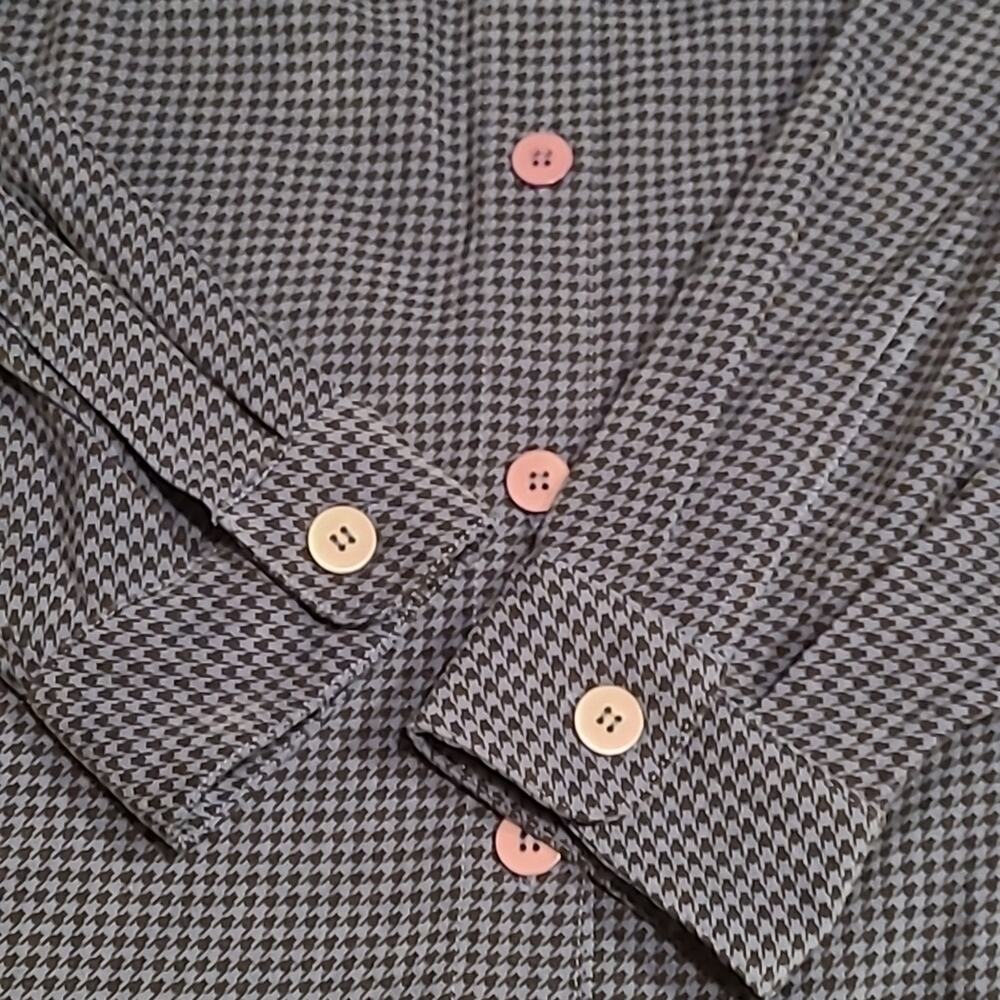 Josephine Chaus Woman Velour Navy Blue & Black Houndstooth Check size 3X - Picture 8 of 11